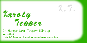 karoly tepper business card